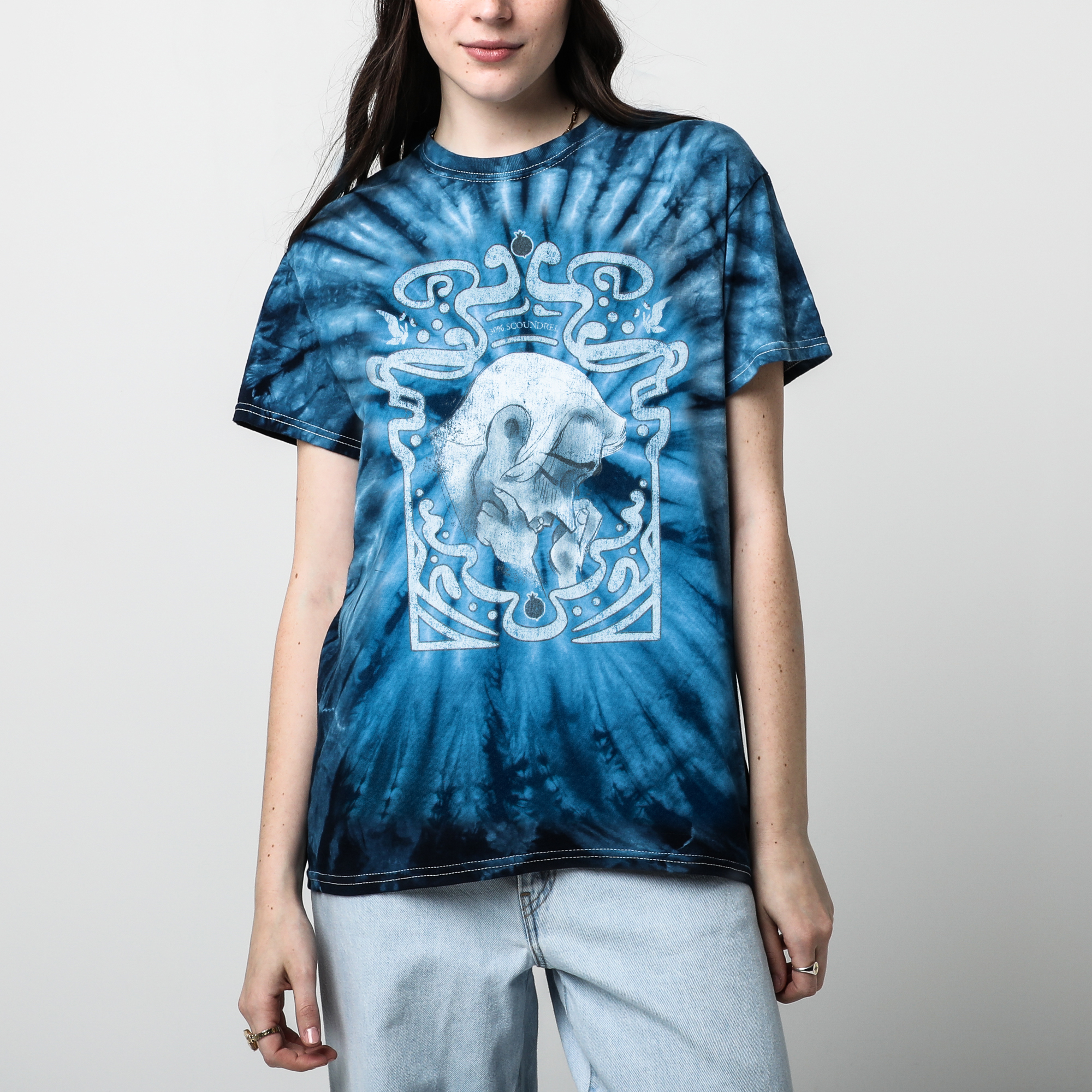 LORE OLYMPUS - HADES THE SCOUNDREL BLUE TIE DYE UNISEX T-SHIRT WEBTOON ENTERTAINMENT